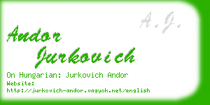 andor jurkovich business card